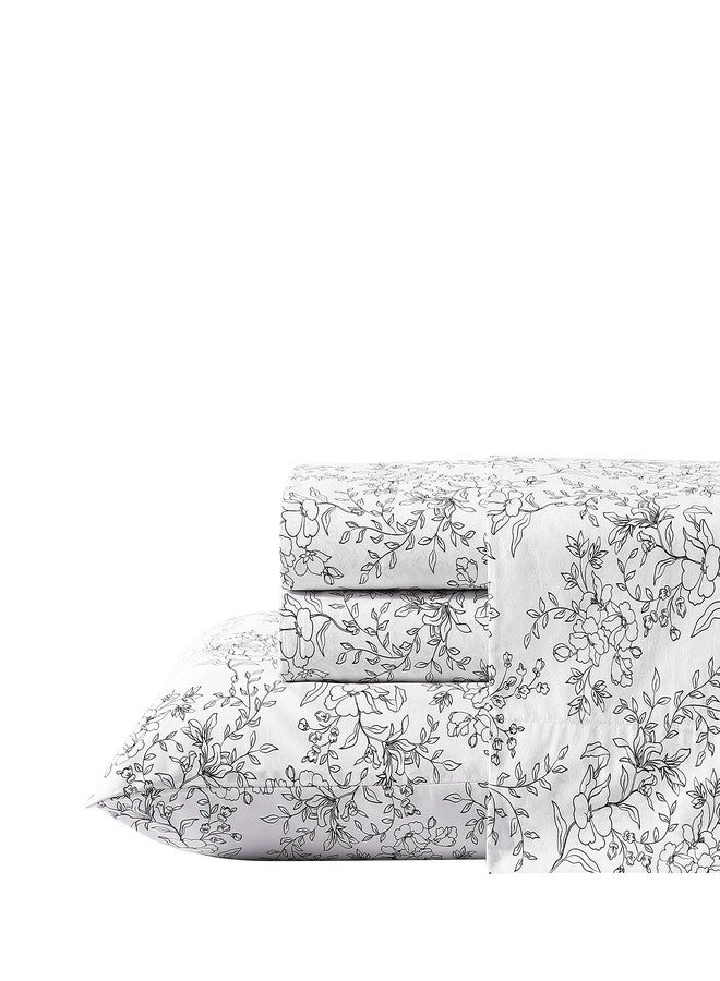 Stone Cottage - Queen Sheets, Cotton Percale Bedding Set, Crisp & Cool Home Decor (Hawley Floral, Queen) - Image 2