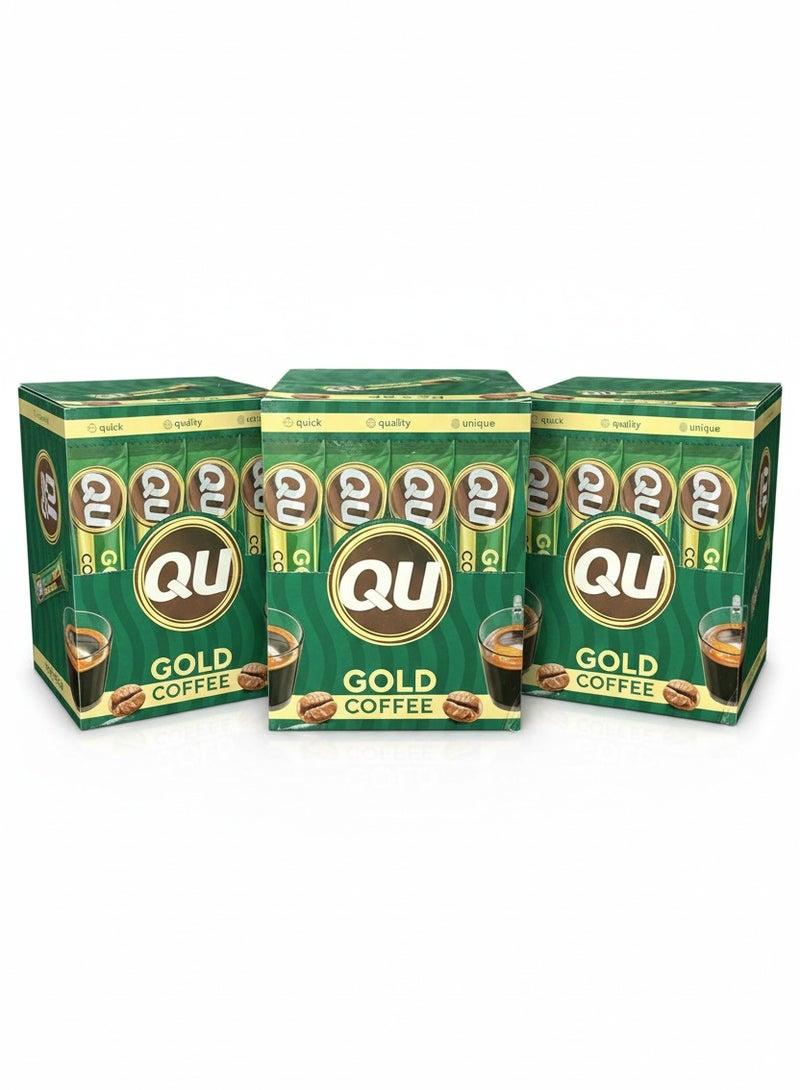 قهوة سريعة التحضير جولد، عبوة من 3 أكياس - 288 غرام، 144 كيس × 2 غرام، مذاق غني - Image 1