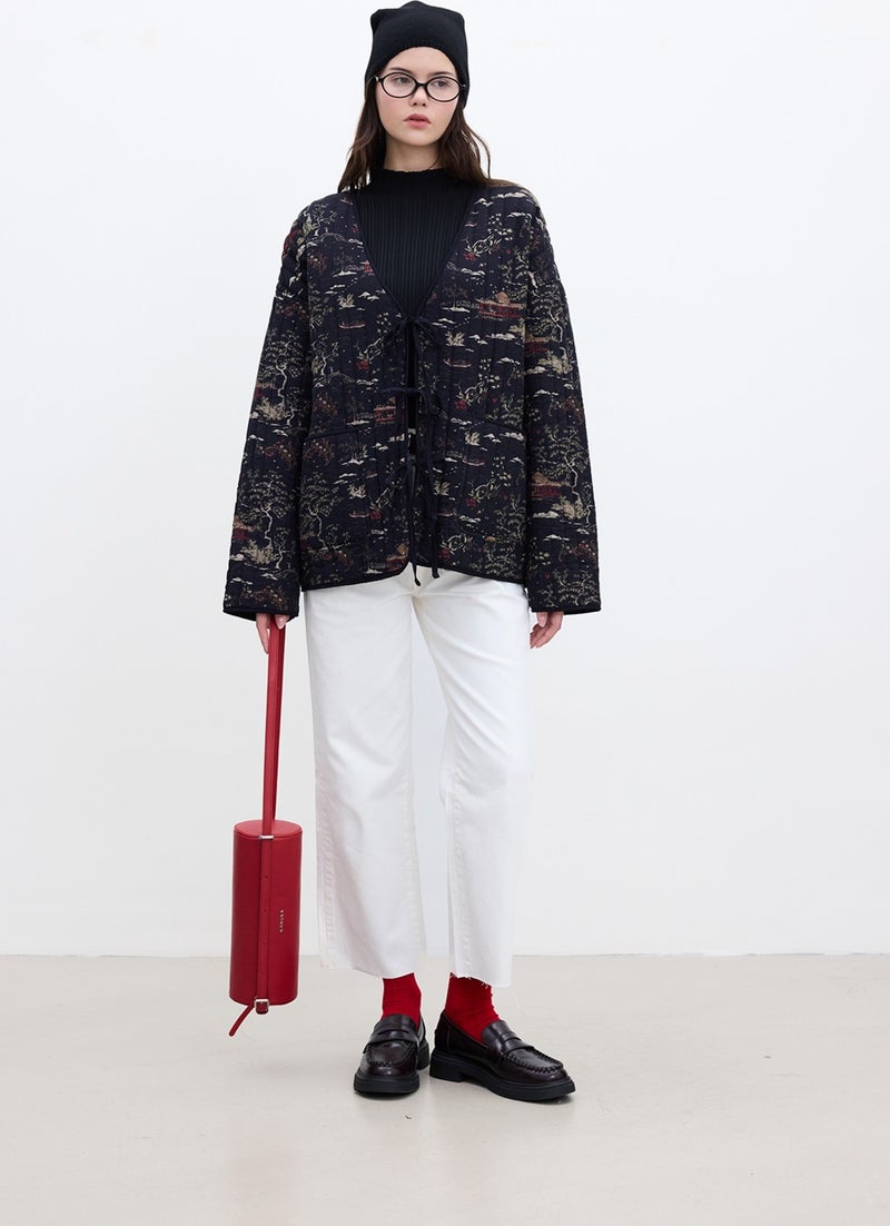 Manuka Patterned Quilted Coat Osaka  - Image 3