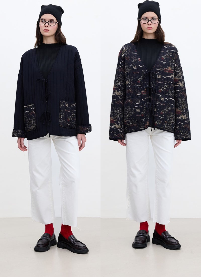 Manuka Patterned Quilted Coat Osaka  - Image 2