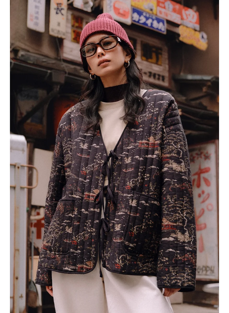 مانوكا Patterned Quilted Coat Osaka