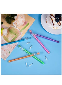 KASTWAVE Non Sharpening Pencils HB Translucent Pencil Stacking Point Pencils for Kids Stackable Pencil with Matching Eraser for Taking Notes Writing Drawing 5 Colors 20Pcs  - Image 5