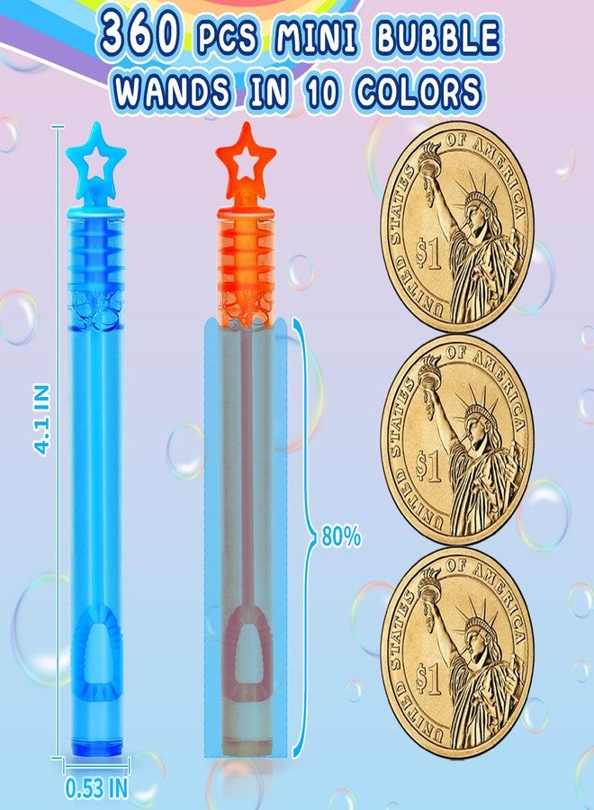 ZIRSENG 360 Piece Mini Bubble Wands in 10 Colors, Party Favors Bulk for Kids, Themed Birthday, Carnival, Wedding, Classroom Prizes, Summer Outdoor Gifts for Boys Girls, Ideal Goodies Bags Stuffer - Image 3