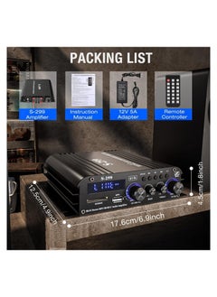 Generic S-299 4.1CH Bluetooth Power Amplifier Active Subwoofer Output (NOT Passive Subwoofer), Max 800W RMS 40W x 4 Subwoofer Amplifier Hi-Fi Integrated Mini Speaker Amp Audio Sub Bass Amp (UK Regulatory)  - Image 4