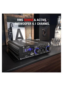 Generic S-299 4.1CH Bluetooth Power Amplifier Active Subwoofer Output (NOT Passive Subwoofer), Max 800W RMS 40W x 4 Subwoofer Amplifier Hi-Fi Integrated Mini Speaker Amp Audio Sub Bass Amp (UK Regulatory)  - Image 3