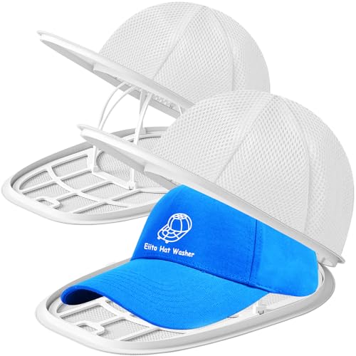 Eiito Hat Washer Cage Hats Cleaner, Hat Washer for baseball caps for Washing Machine or Dishwasher, Ball Cap Washer Frame for Flat & Curved Hats.2-Pack White - Image 1