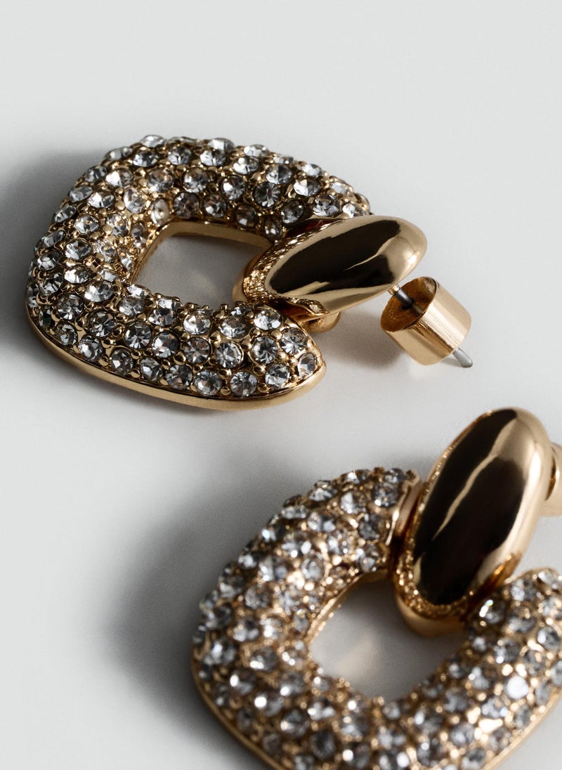 MANGO - Geometric Crystal Earrings - Image 1
