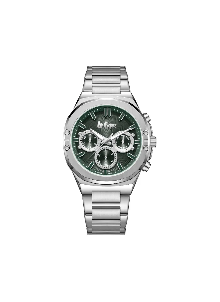 Lee Cooper LEE COOPER LC07991.370 Men's Multi Function Display Watch & Metal Strap Silver