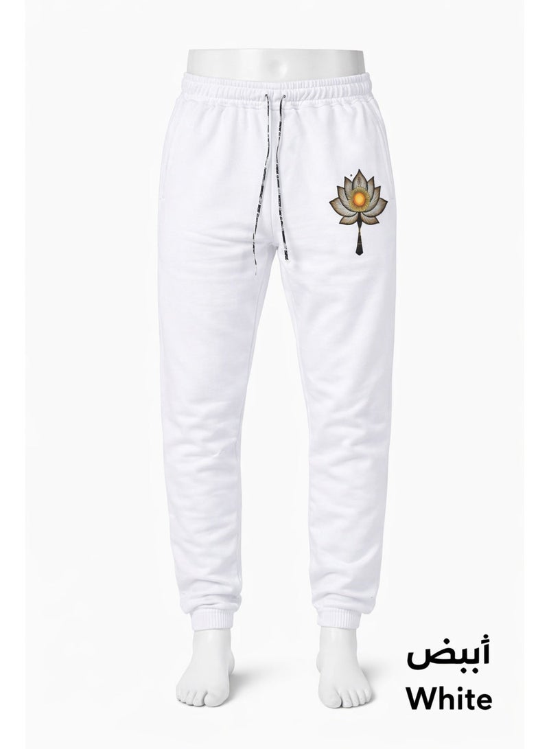 Boys 100% Marseille Cotton Sweatpants – White 100% Marseille Cotton Solid White Color Soft and Comfortable Fabric Suitable for Everyday Use  Available Sizes: 4 / 6 / 8 / 10 / 12 - Image 2
