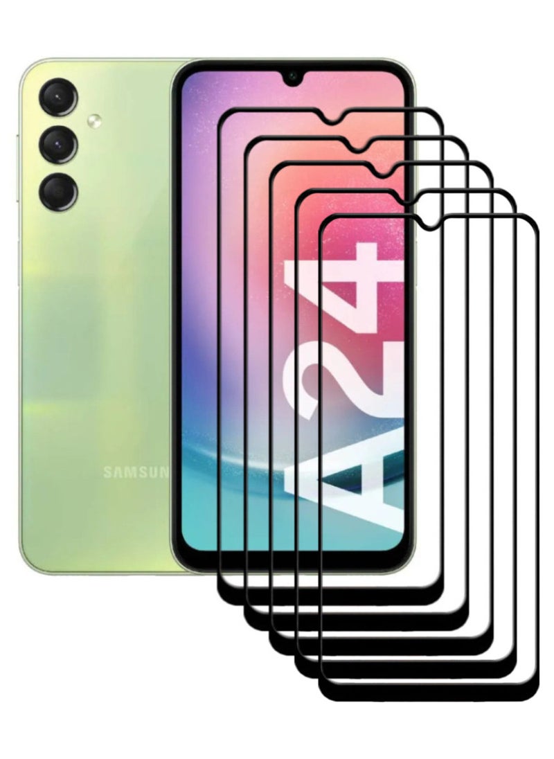 ACLIX 5 Pieces Antistatic ESD Dustproof Premium Quality High Definition Tempered Glass Screen Protector Designed For Samsung Galaxy A24 4G - Image 1