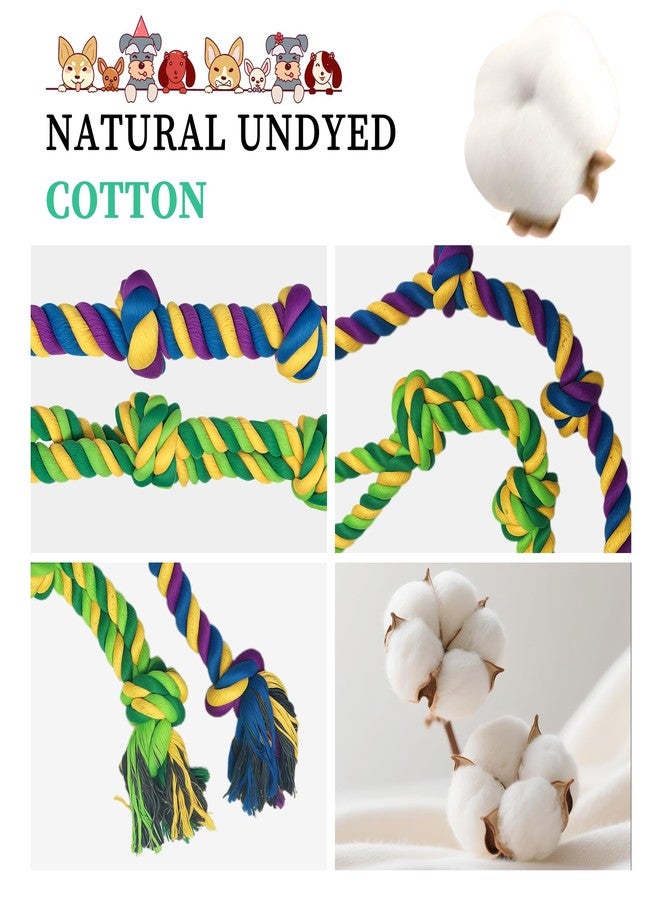 AmaCielo Dog Rope Toys for Large/Medium Aggressive Chewers, Tough Cotton Chew Toy, Tug of War Dog Pull Rope Teeth Cleaning (2 Pack-26.7Inch) - Image 3