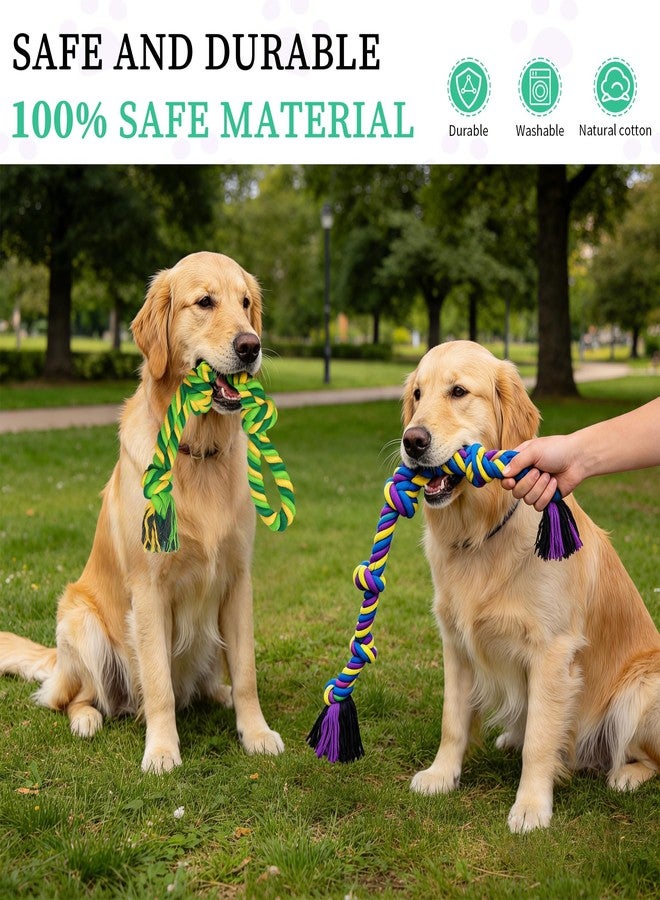 AmaCielo Dog Rope Toys for Large/Medium Aggressive Chewers, Tough Cotton Chew Toy, Tug of War Dog Pull Rope Teeth Cleaning (2 Pack-26.7Inch) - Image 2