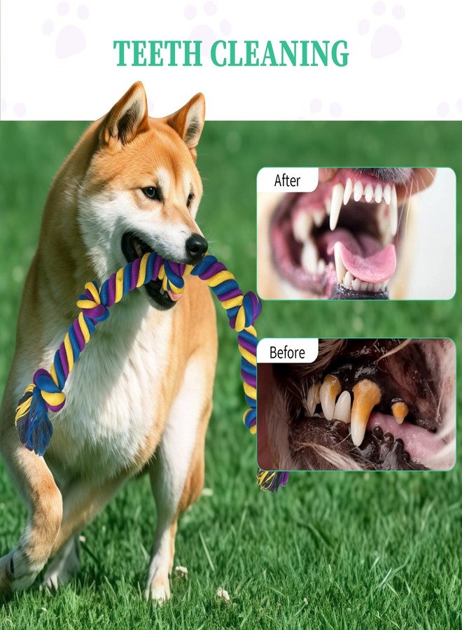 AmaCielo Dog Rope Toys for Large/Medium Aggressive Chewers, Tough Cotton Chew Toy, Tug of War Dog Pull Rope Teeth Cleaning (2 Pack-26.7Inch) - Image 5
