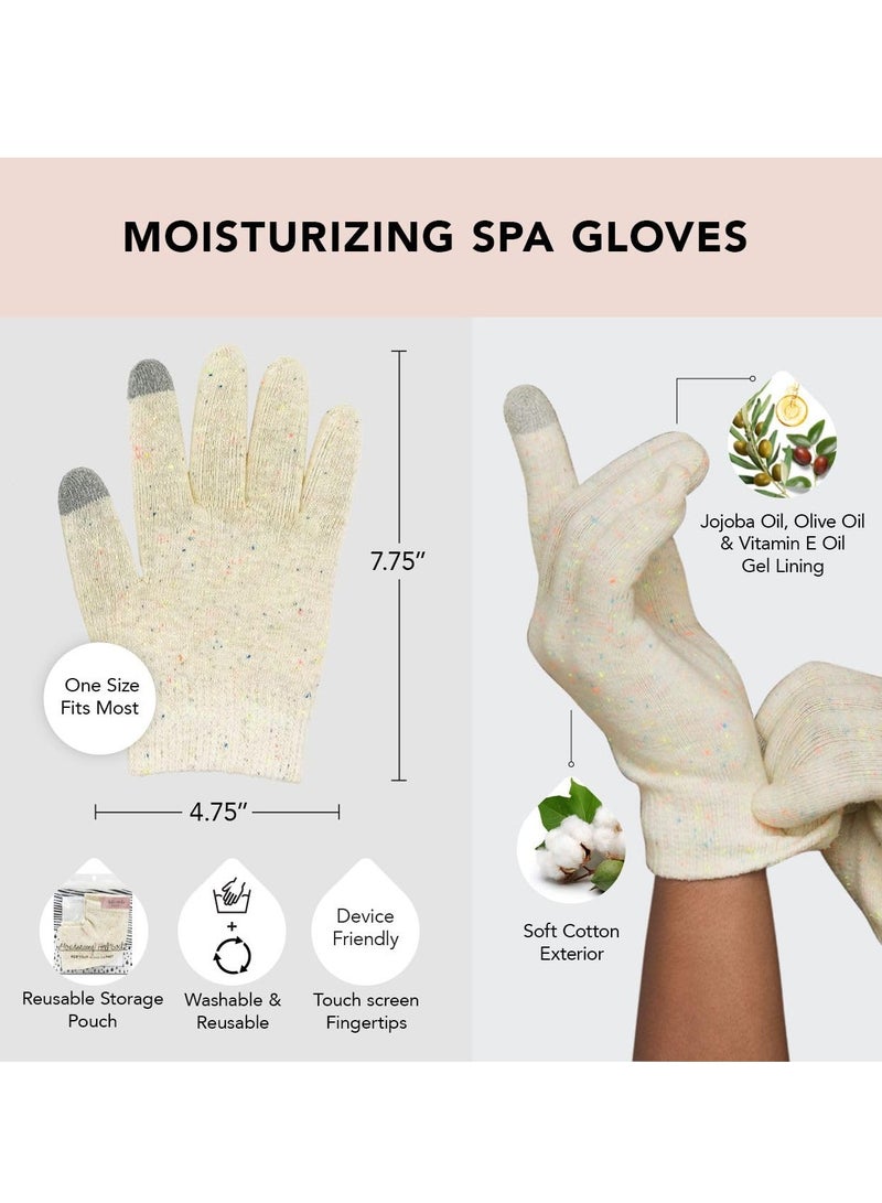 Kitsch Kitsch Moisturizing Gloves Overnight, Cotton Gloves for Dry Hands Treatment, Lotion Gloves for Women & Men, Soft Hydrating & Infused Gel Spa Gloves for Kids, One Size Fit Most Washable & Reusable Pair - Image 3