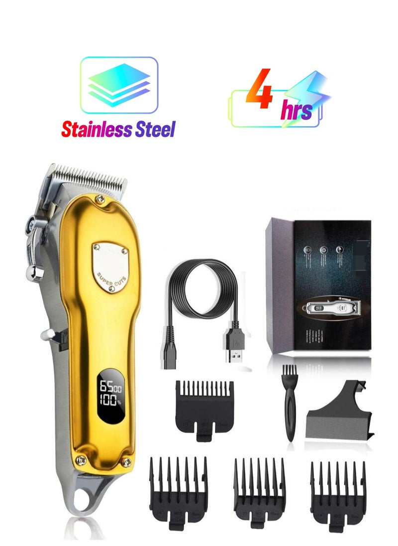 Generic Men's Wireless Professional Hair Clippers for Hair Cutting Hair Beard Trimmer with 1500 mAh Battery LCD Display 4 Guide Combs for Barbers  - Image 1