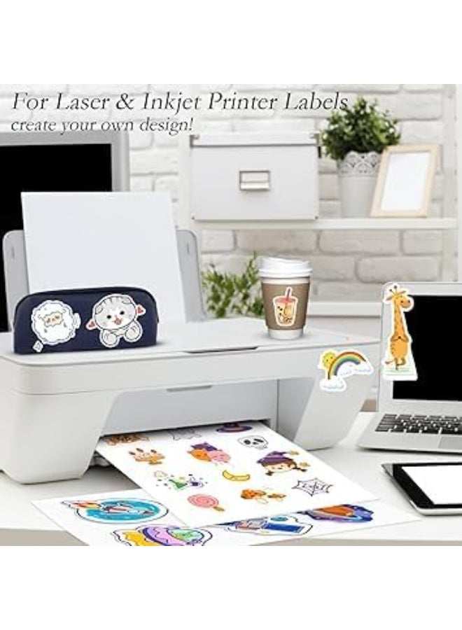 كرافت ماجيك عبوة 20 ورقة ملصقات A4 كاملة | ورق ملصقات لاصق ذاتيًا للطابعات النافثة للحبر والليزر | لاستخدام العنوان والشحن والحرف اليدوية والمكتب - Image 4
