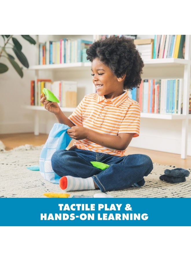 ليرننج ريسورسز موارد التعلم - مربعات نسيجية قابلة للتدريس، مجموعة ألعاب حسية للأطفال الصغار، 20 مربعًا لمسيًا لبناء التواصل والمفردات والوعي اللمسي - Image 2