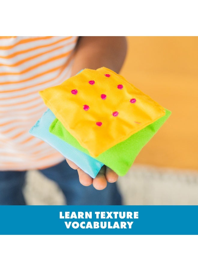 ليرننج ريسورسز موارد التعلم - مربعات نسيجية قابلة للتدريس، مجموعة ألعاب حسية للأطفال الصغار، 20 مربعًا لمسيًا لبناء التواصل والمفردات والوعي اللمسي - Image 4
