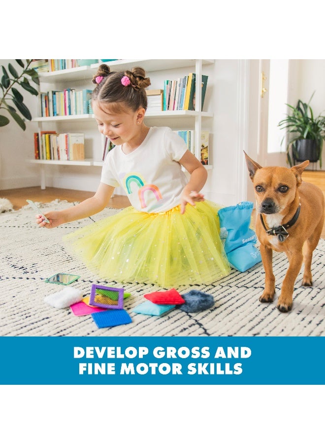 ليرننج ريسورسز موارد التعلم - مربعات نسيجية قابلة للتدريس، مجموعة ألعاب حسية للأطفال الصغار، 20 مربعًا لمسيًا لبناء التواصل والمفردات والوعي اللمسي - Image 3