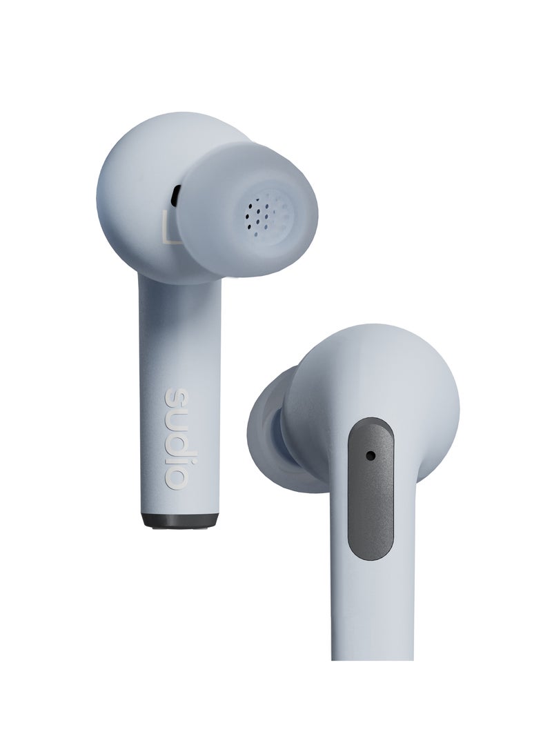 Sudio - Sudio N2 Pro True Wireless Bluetooth in-Ear Earbuds with ANC - Multipoint Connection, IPX4 Water Resistant, USB-C Charging, Microphone, 30h Play Time with Charging Case (Steel Blue) - Image 1
