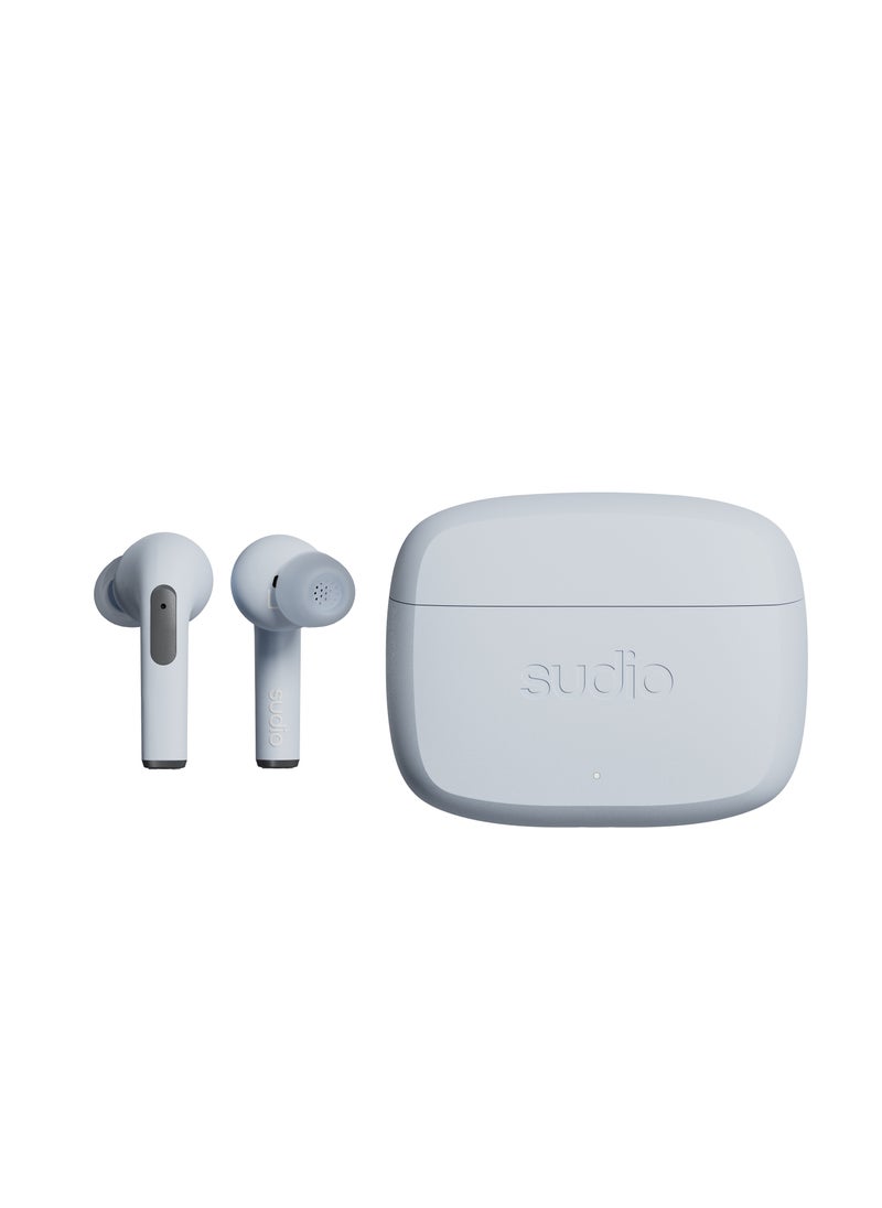 Sudio - Sudio N2 Pro True Wireless Bluetooth in-Ear Earbuds with ANC - Multipoint Connection, IPX4 Water Resistant, USB-C Charging, Microphone, 30h Play Time with Charging Case (Steel Blue) - Image 1