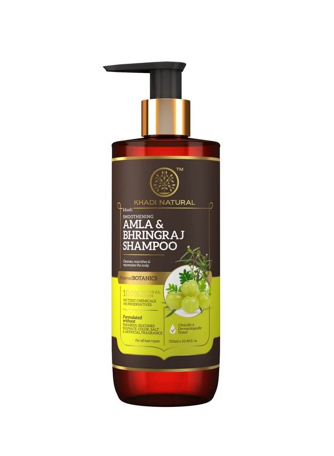 Khadi Natural Amla & Bhringraj Shampoo ; Hair Cleanser For Nourishing Hair ; Shampoo For Smooth & Soft Hair ; Paraben Silicone & Sulphate Free ; Suiatble For All Hair Types ; Powered Botanics - Image 1