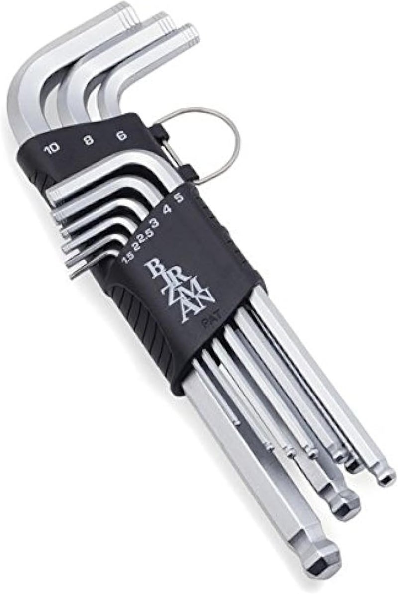 Birzman Hex Key Set 9 Pcs Long Arm Ball Point - Black - Image 1