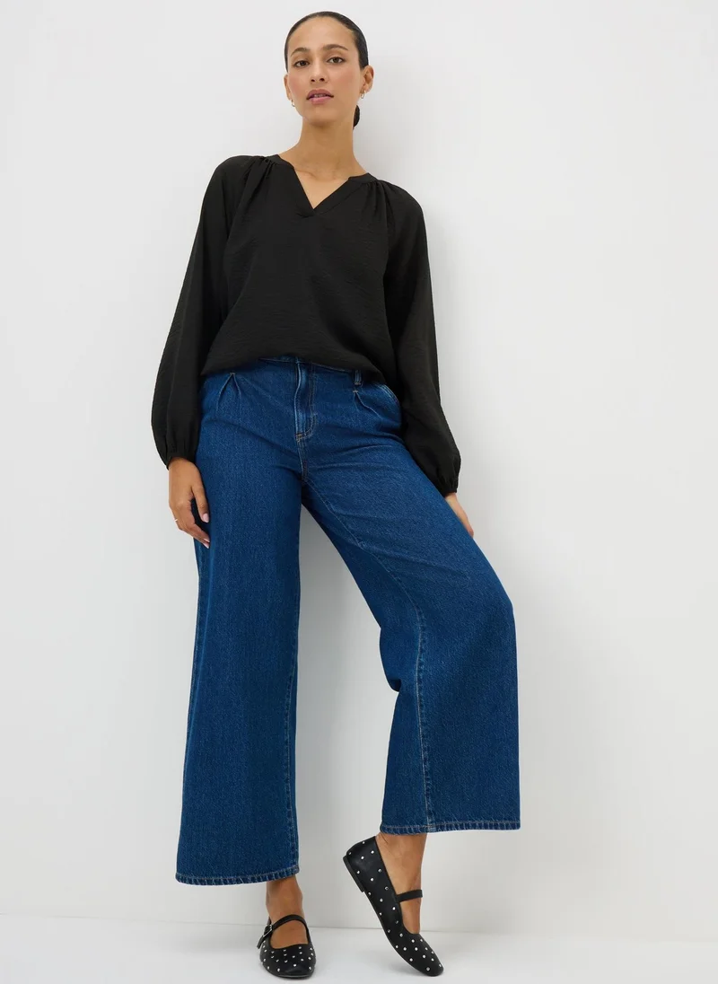 ماتلان بلوزة بوب أوفر سوداء