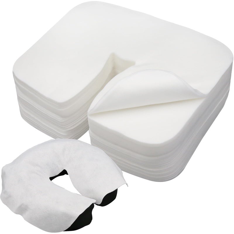Tvvcalk 300 Count Disposable Face Cradle Covers, Medical-Grade, Ultra Soft, Luxurious, Non-Sticking Massage Face Covers, Headrest Covers for Massage Tables & Massage Chairs - Image 1