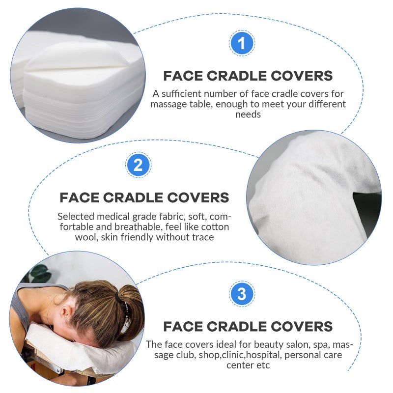 Tvvcalk 300 Count Disposable Face Cradle Covers, Medical-Grade, Ultra Soft, Luxurious, Non-Sticking Massage Face Covers, Headrest Covers for Massage Tables & Massage Chairs - Image 3