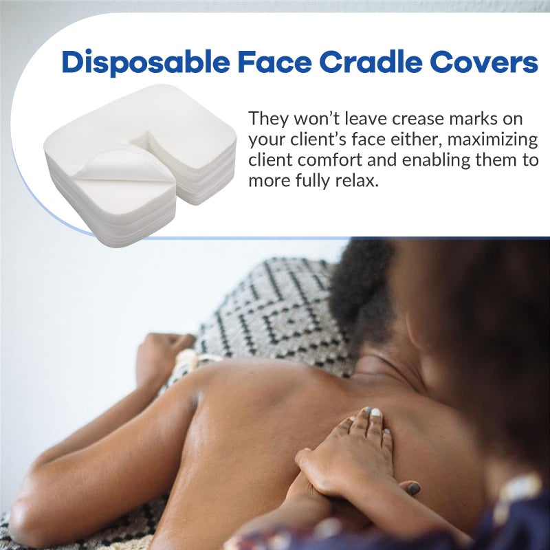 Tvvcalk 300 Count Disposable Face Cradle Covers, Medical-Grade, Ultra Soft, Luxurious, Non-Sticking Massage Face Covers, Headrest Covers for Massage Tables & Massage Chairs - Image 5