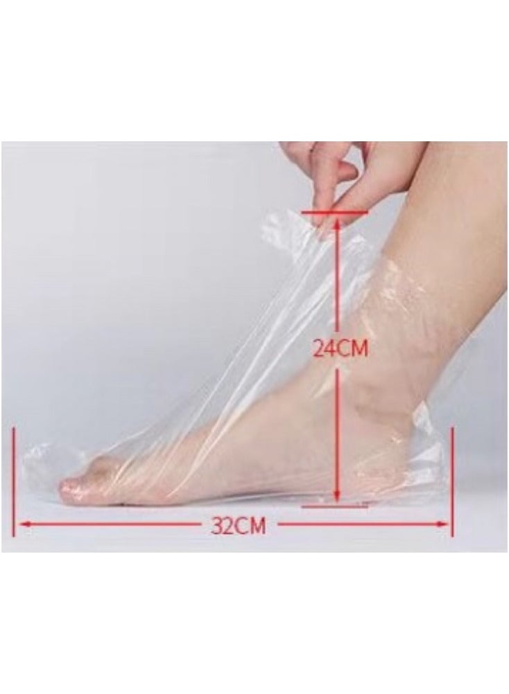 100 disposable transparent plastic larger and thicker ankle boots, sock liner, paraffin thermal foot pouch 32*24*17 - Image 3