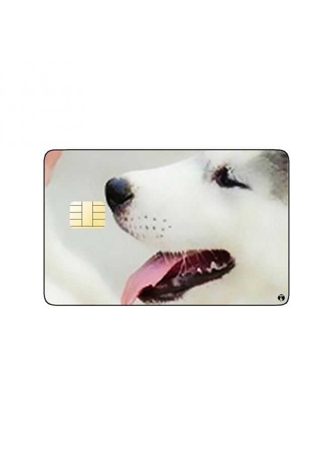 RKN PRINTED BANK CARD STICKER Cute Husky Puppy Picture - Image 1