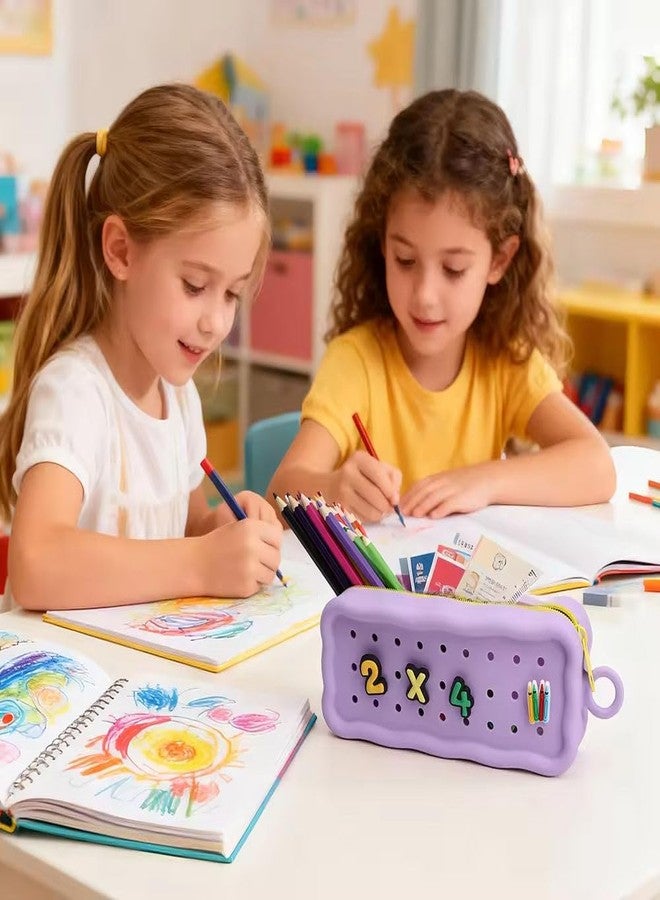 KANISYA Cute Kawaii Pencil Case with Decorative Charms | Soft Silicone Zipper Pencil Pouch for Kids & Students | Aesthetic Stationery Organizer for School, College & Office (Multicolor) Pack of 1 - Image 5