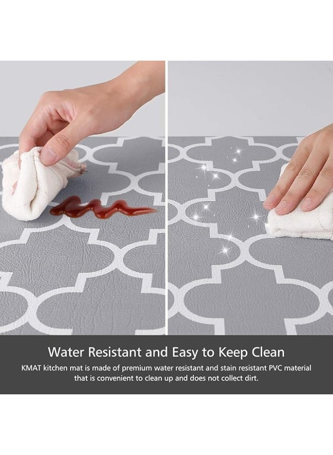 KMAT Kitchen Mat [2 PCS] Cushioned Anti-Fatigue Kitchen Rug, Waterproof Non-Slip Kitchen Mats and Rugs Heavy Duty PVC Ergonomic Comfort Foam Rug for Kitchen - Image 3