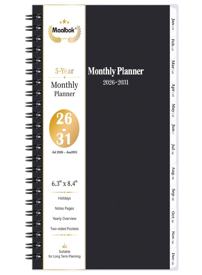 MaaIbok 2026-2031 Monthly Planner/Calendar - 5 Year Monthly Planner 2026-2031 with Tabs, Jul 2026 - Jun 2031, 6.4" x 8.5", 60 Monthly Planner, Two-Side Pocket, 9 Notes Pages, Suitable for Long-Term Planning - Image 1