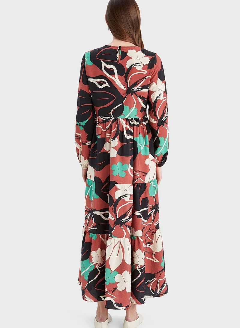 DeFacto Floral Tiered Dress