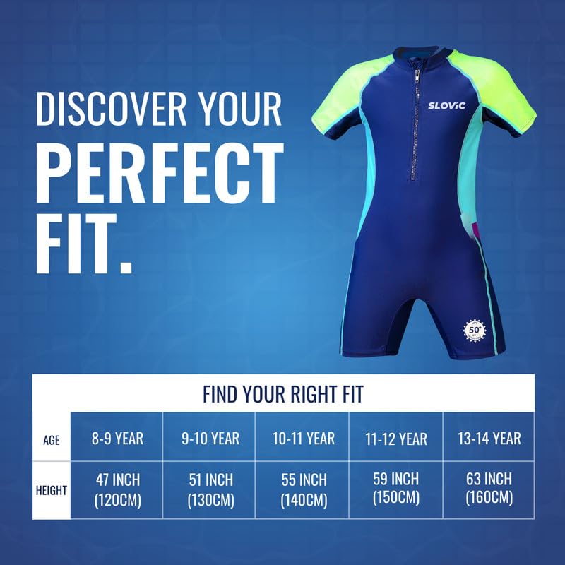 SLOVIC Swimming Costume for Kids [11-12 Years] | Kids Dress for Swimming Pool | Unisex Swimming's Costume for Boys & Girls | Boys Swimmings Costumes with Quick Dry & Chlorine Resistance Material - Image 5