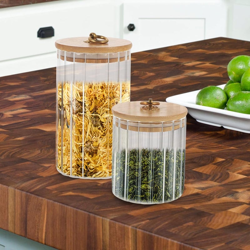 3pcs Glass Food Storage Jars Set with Sealed Lids, Airtight Kitchen Canisters for Dry Fruit, Cereal, and Candy Storage, Medium to Large Sizes (10cm, 15cm, 20cm) - Image 4