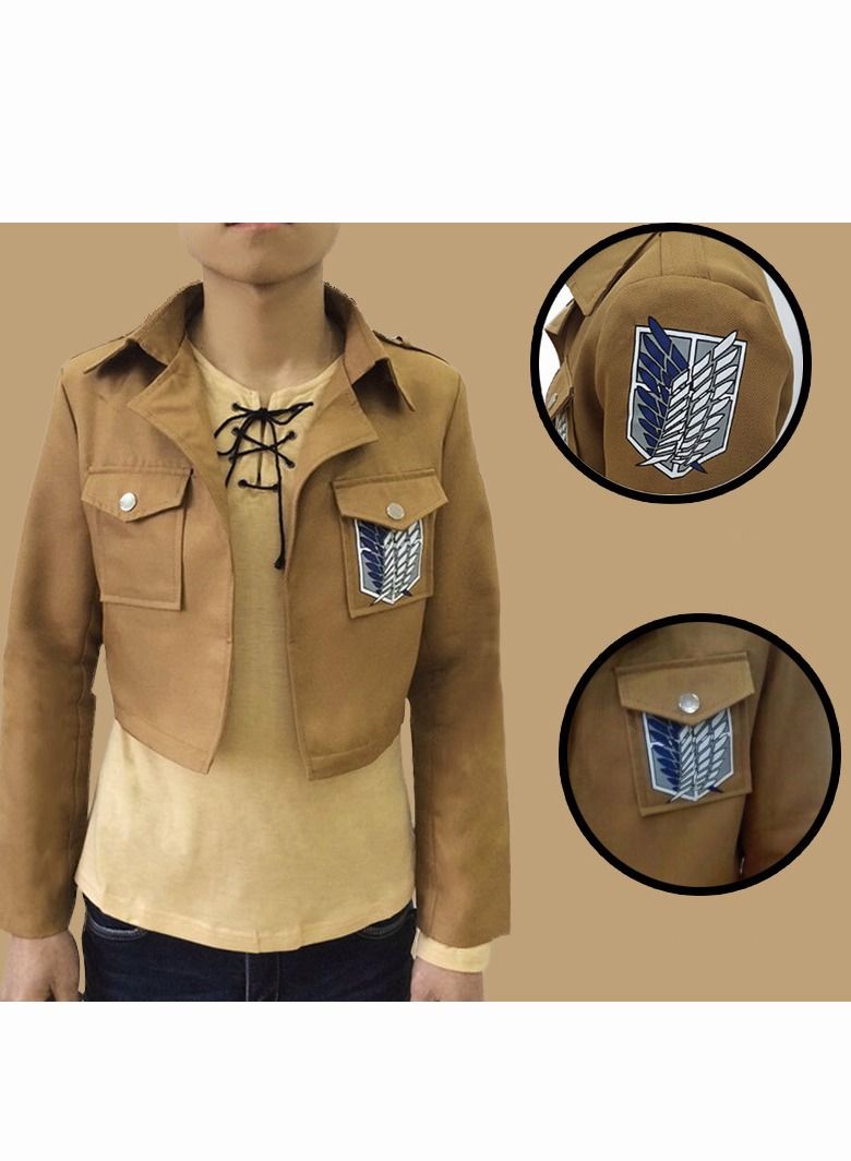 Attack On Titan Eren Jaeger Costume Jacket Outfits Survey Corps Cosplay Costume Wings of Freedom Cardigan