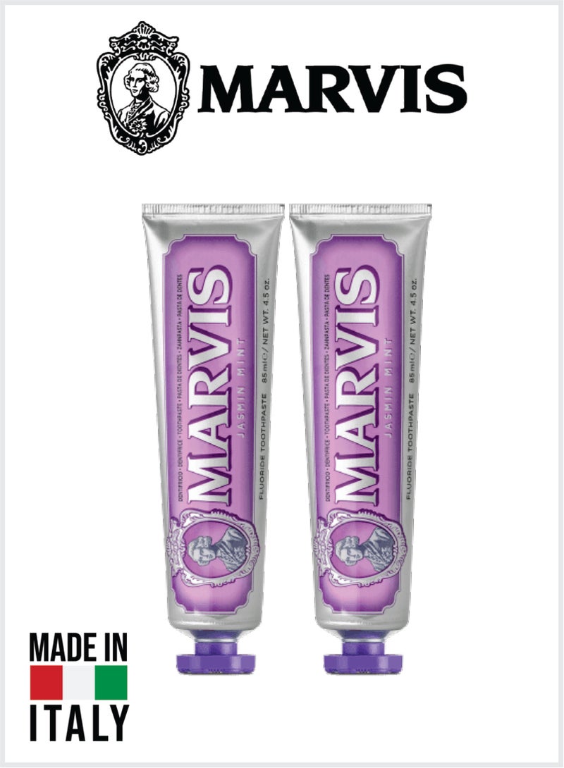Marvis Jasmin Mint Toothpaste, Intense Fresh Breath, Plaque & Cavity Protection 85ML Pack of 2 - Image 1