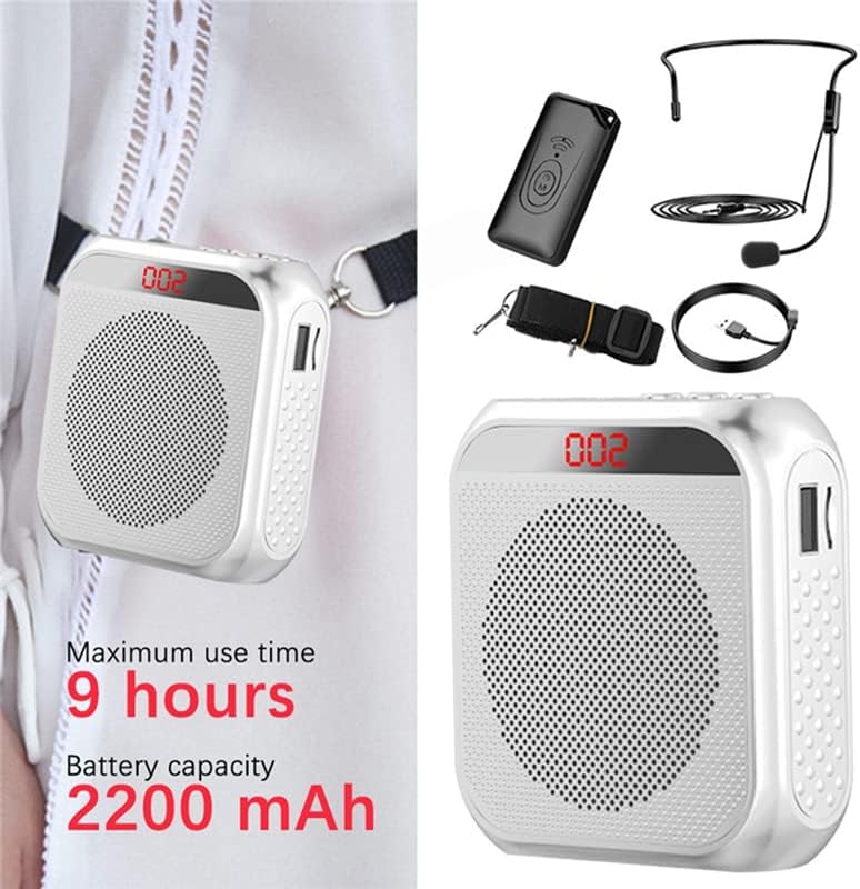 ELECDON Voice Amplifier with Wired Microphone Headset, Portable Rechargeable PA System Speaker Personal Microphone Speech Amplifier, Loudspeaker for Teachers, Tour Guides/Coaches Metting/Yoga/Fitness (White) - Image 5