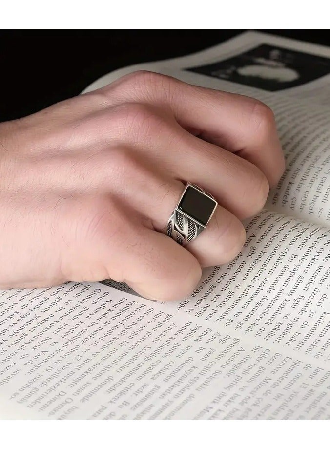 Home Clearance Sale Simple and Fashionable Men's Ring with Stripes - Image 3