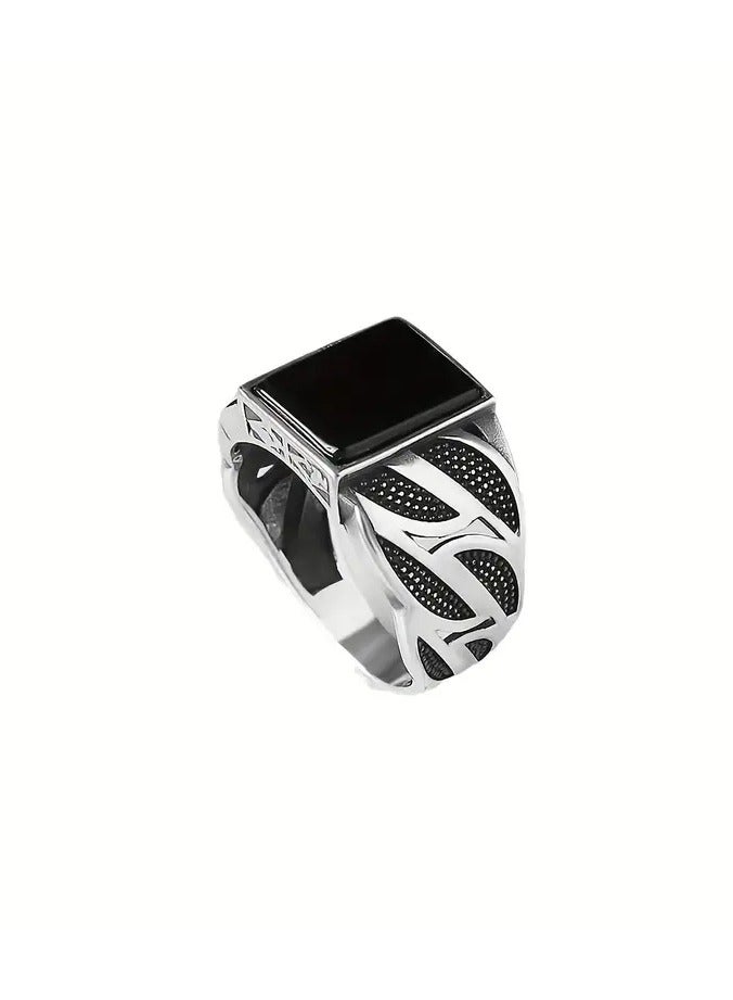 Home Clearance Sale Simple and Fashionable Men's Ring with Stripes - Image 2