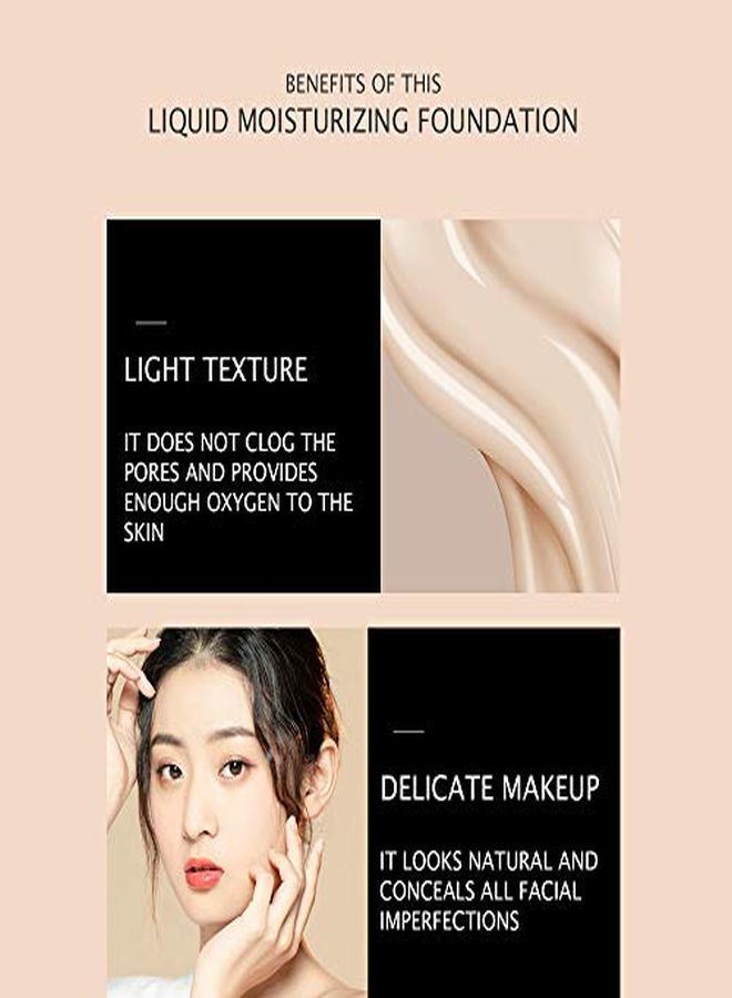 VENZEN Thin Light Concealer Liquid Foundation Waterproof Moisturizing Clear Naked Natural Longlasting Soft Texture Rubber Ring Delicate Colors (02 Ivory (6778))  - Image 4
