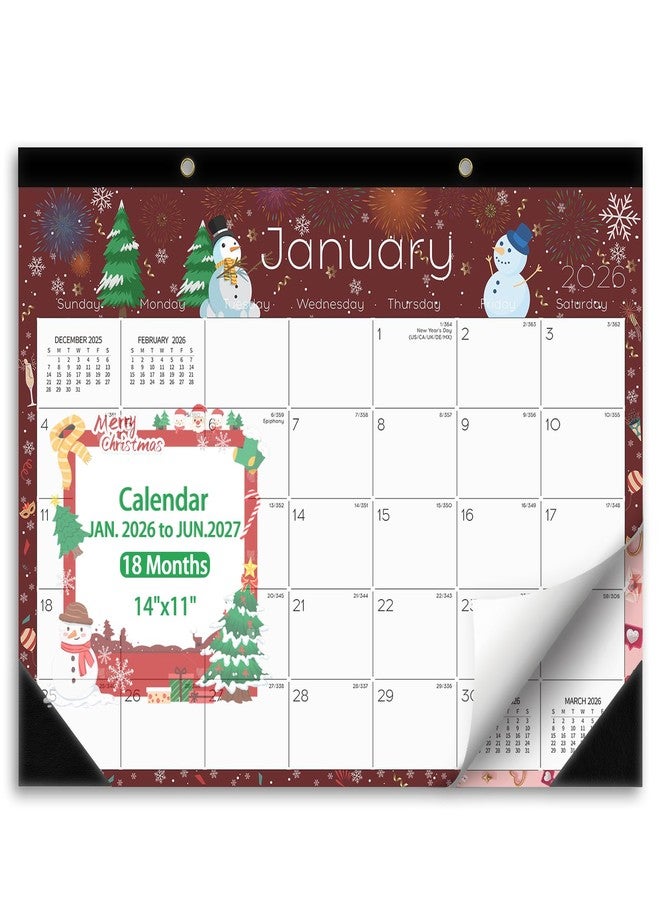 Ymumuda Desk Calendar 2026-2027 Wall Calendar 2 in 1, Monthly Desk Calendar 2026 from JAN.2026 to JUN.2027, 18-Month, Large 12"×17", Waterproof Cover, Hanging Rope, Home/office/School Planners - Image 1
