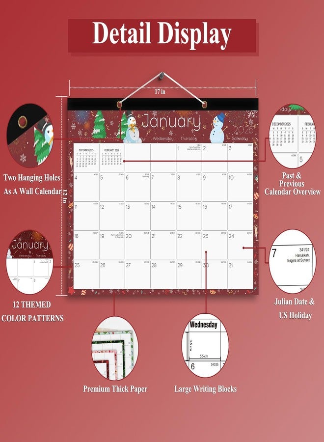 Ymumuda Desk Calendar 2026-2027 Wall Calendar 2 in 1, Monthly Desk Calendar 2026 from JAN.2026 to JUN.2027, 18-Month, Large 12"×17", Waterproof Cover, Hanging Rope, Home/office/School Planners - Image 3