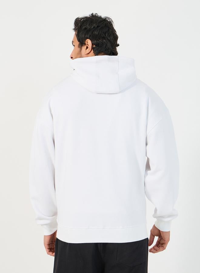 Floral Placement Print Oversized Hoodie