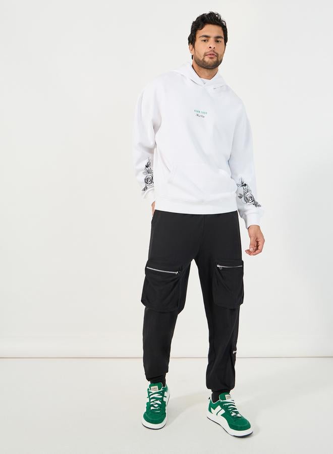 Floral Placement Print Oversized Hoodie