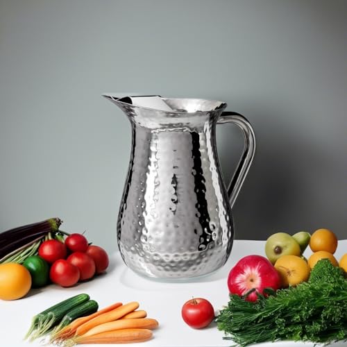 Elegance Hammered 72-Ounce Stainless Steel Pitcher - Image 5